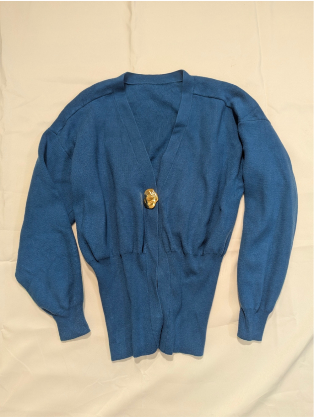 Commense Gold Button Cardigan Sweater Medium - Picture 3 of 10